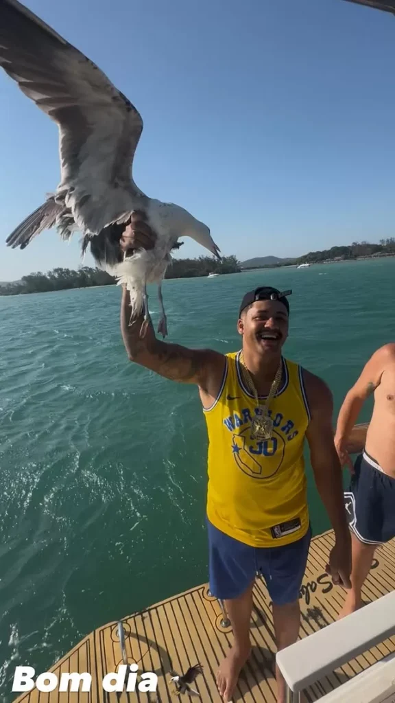 Influenciador Atraí Polêmica ao Segurar Gaivota Durante Passeio de Barco em Cabo Frio Imagem do artigo
