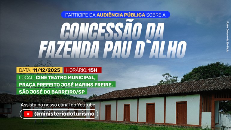 Audiência Pública sobre Concessão da Fazenda Pau D’Alho em São José do Barreiro: Participe! Imagem do artigo