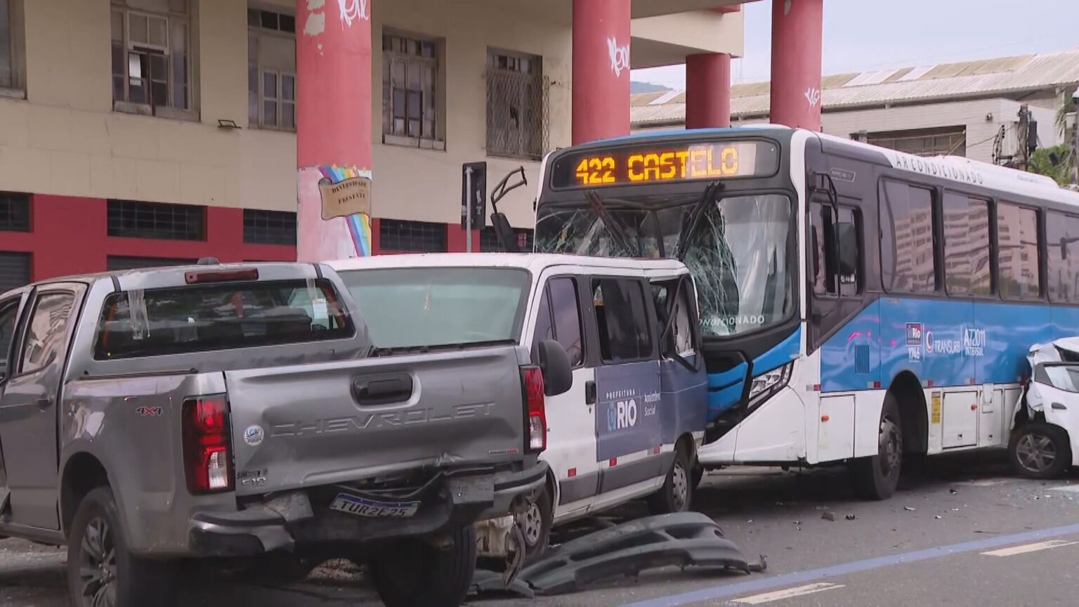 Acidente na Avenida Presidente Vargas: Ônibus Colide com Veículos da Prefeitura do Rio