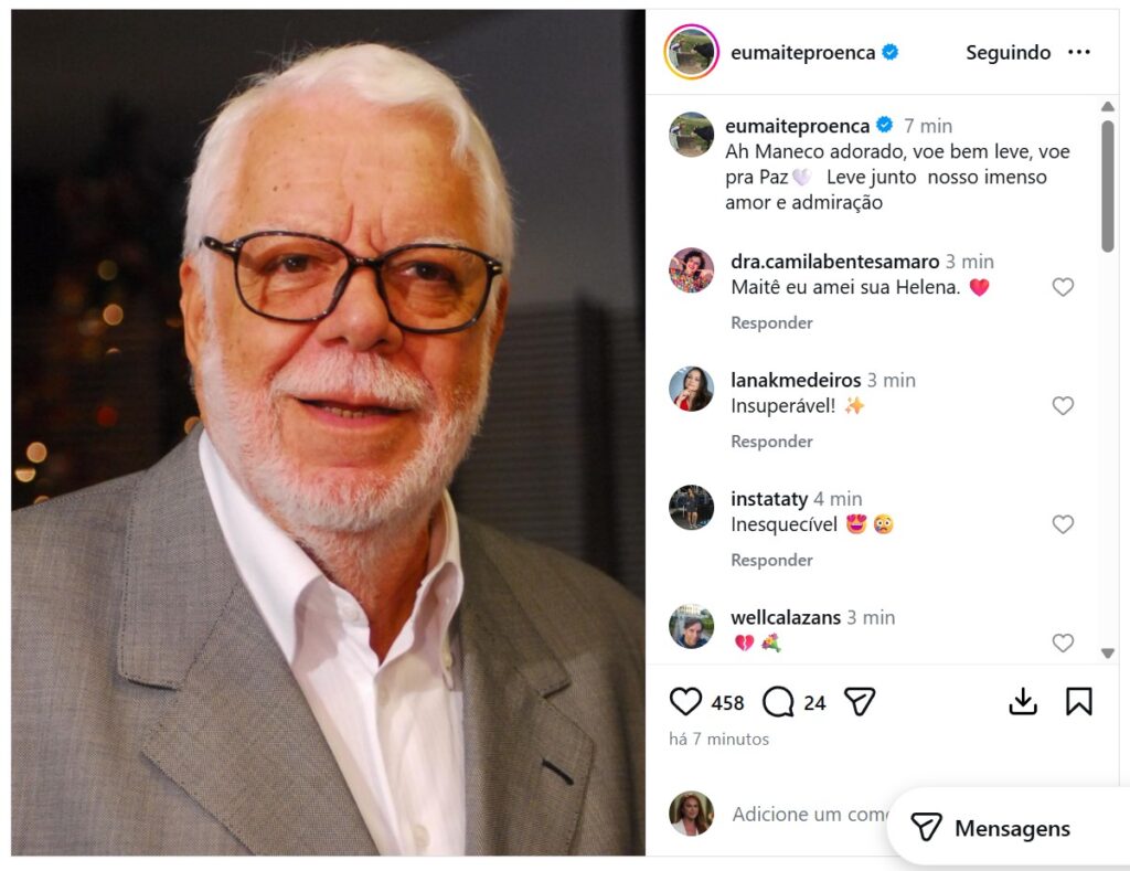 Regina Duarte Lamenta a Perda de Manoel Carlos: ‘Sentiremos Sua Falta’ Regina Duarte Lamenta a Perda de Manoel Carlos: 'Sentiremos Sua Falta'