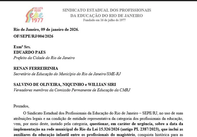 Sepe Cobra Informações sobre Inclusão de AEIs no Magistério em Lei Federal