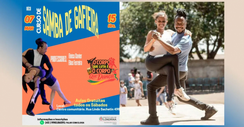 Inscrições Abertas para Curso Gratuito de Samba de Gafieira na Zona Norte Inscrições Abertas para Curso Gratuito de Samba de Gafieira na Zona Norte