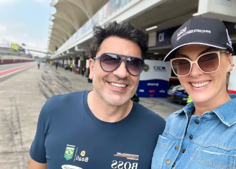 Ana Hickmann Comemora 45 Anos na Pista Torcendo por Edu Guedes: 'Ganhe para Mim!'