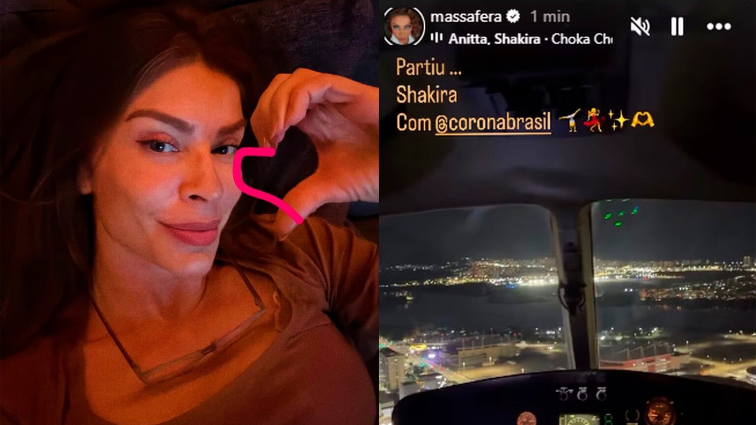Grazi Massafera surpreende ao chegar de helicóptero para show de Shakira em Copacabana