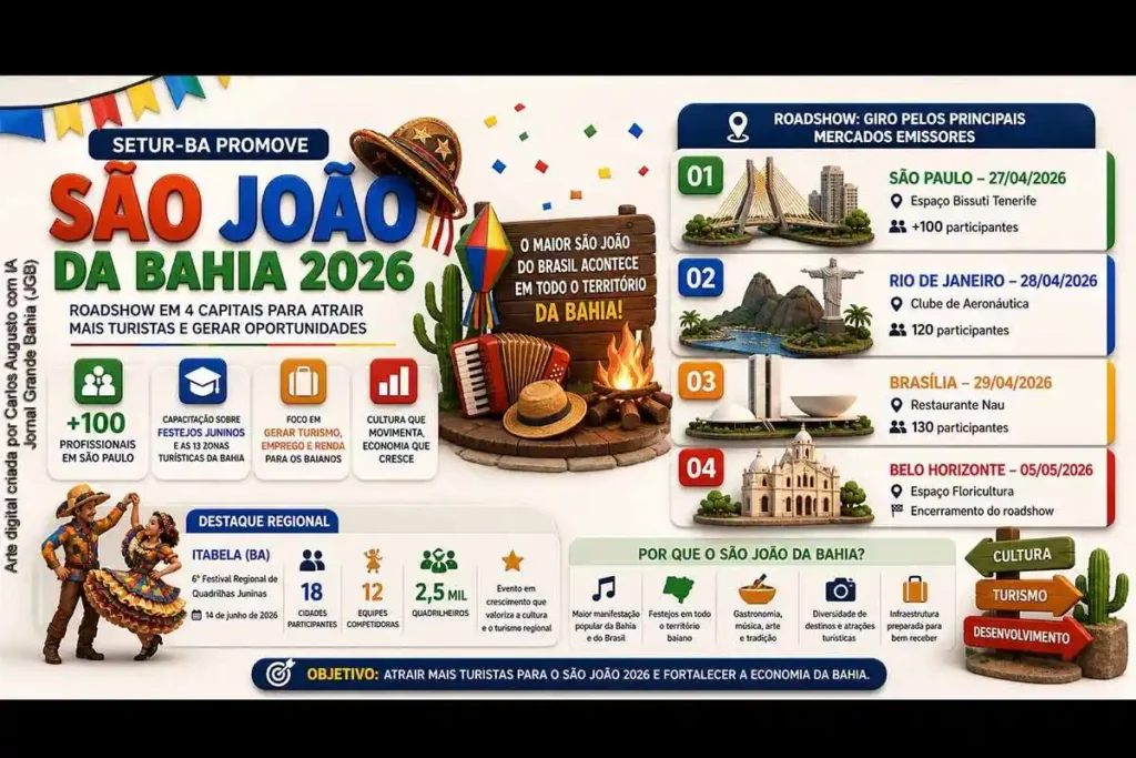 Setur-BA Intensifica Promoção do São João da Bahia em Capitais para Atrair Turistas em 2026